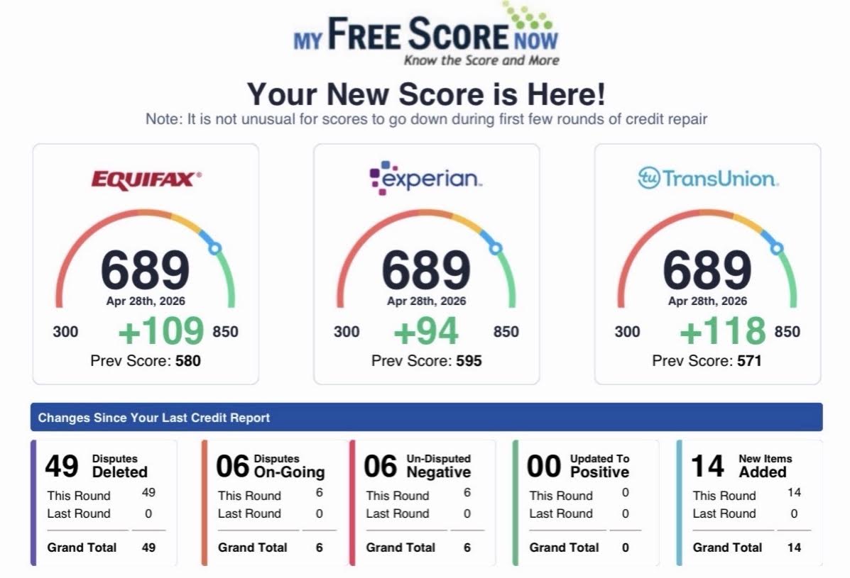 Client result 1 — before and after credit repair